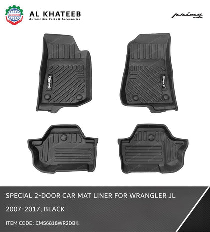 GTK 2-Door Car Mat Liner For Wrangler Jl 2007-2017, Black