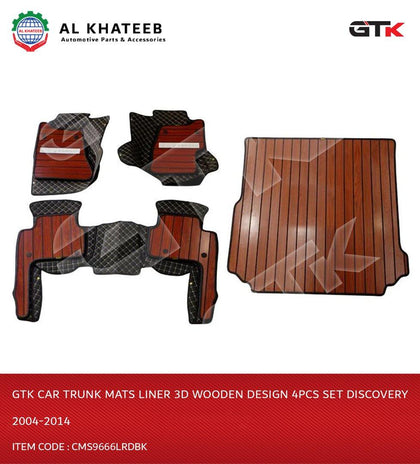 GTK Car Trunk Mats Liner 3D Wooden Design 4Pcs Set Discovery 2004-2014