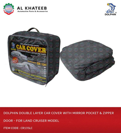 Al Khateeb Dolphin Double Layer Car Cover With Mirror Pocket & Zipper Door - For Land Cruiser Model