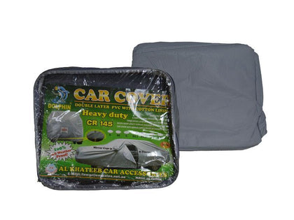 Dolphin Heavy Duty Double Layer PVC With Cotton Lining Full Car Cover With Mirror Pocket