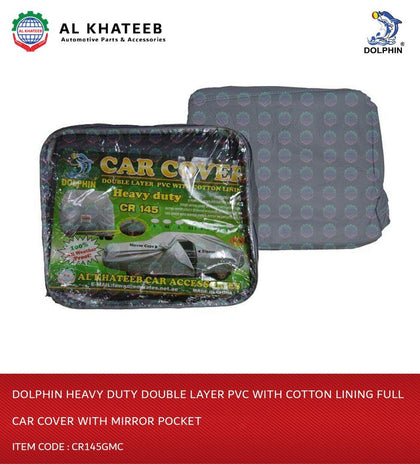 Heavy Duty Double Layer PVC With Cotton Lining Full Car Cover With Mirror Pocket