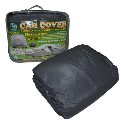 Dolphin Heavy Duty Double Layer PVC With Cotton Lining Full Car Cover With Mirror Pocket - For Land Cruiser Vehicle