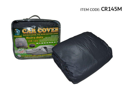 Al Khateeb Dolphin Heavy Duty Car Cover Double Layer PVC With Cotton Lining Full With Mirror Pocket