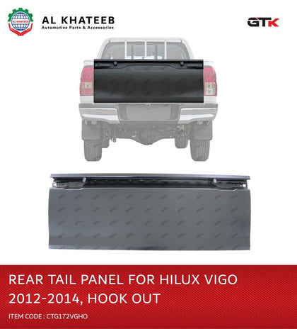 GTK Car Tailgate Rear Door Cover Trim Hilux Vigo 2012-2014, Unpainted