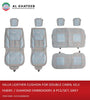 Car Cushion Cover Hilux Leather, Keji Fabric, Diamond Embroidery Double Cabin 8 Pcs/Set Dark Grey Hilux Vigo 2006-2014