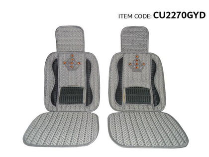 Al Khateeb Universal Car Seat Cover Winter Warm Cushion Handmade 2Pcs, Gray