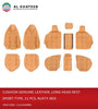Universal Car Cushion Seat Cover Genuine Leather With Long Headrest Sport Type 11Pcs 5-Seater, Rusty Red