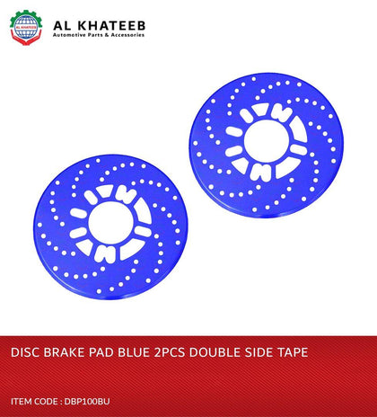 Al Khateeb Universal Auto Car Wheel Disc Brake Pad Trim Decorative Covers With Double Sided Tape, 2Pcs/Set Blue