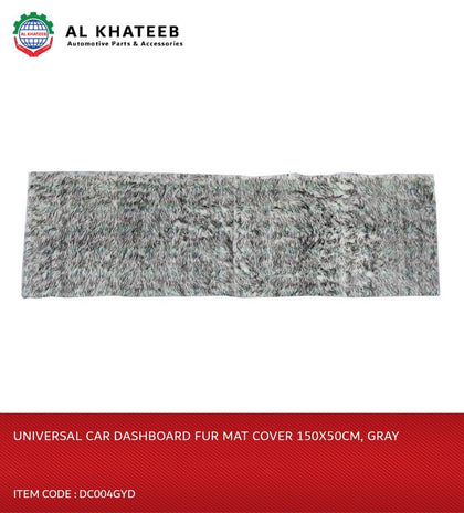 Al Khateeb Universal Car Dashboard Fur Mat Cover 150X50Cm, Gray