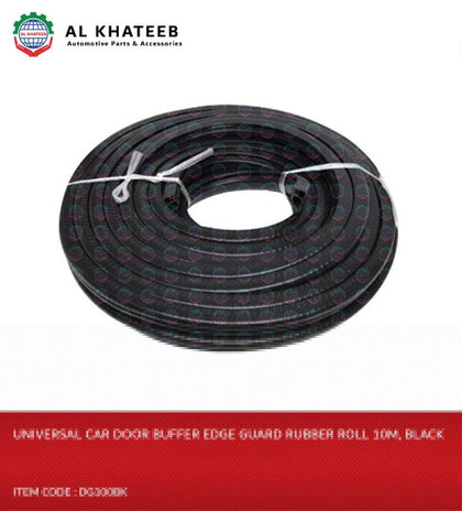 Al Khateeb Universal Car Door Buffer Edge Guard Rubber Roll 10M, Black