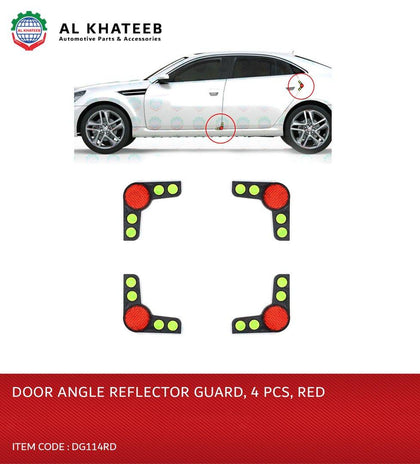 King Tools Universal Car Door Angle Protectors Bump Stop Door Edge Guard Strip Dent Reflectors, 4Pcs Red