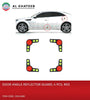 King Tools Universal Car Door Angle Protectors Bump Stop Door Edge Guard Strip Dent Reflectors, 4Pcs Red