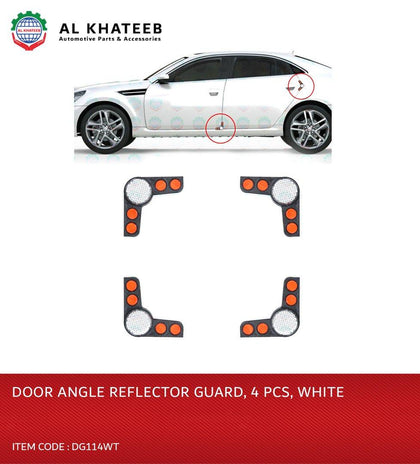 King Tools Universal Car Door Angle Protectors Bump Stop Door Edge Guard Strip Dent Reflectors, 4Pcs White