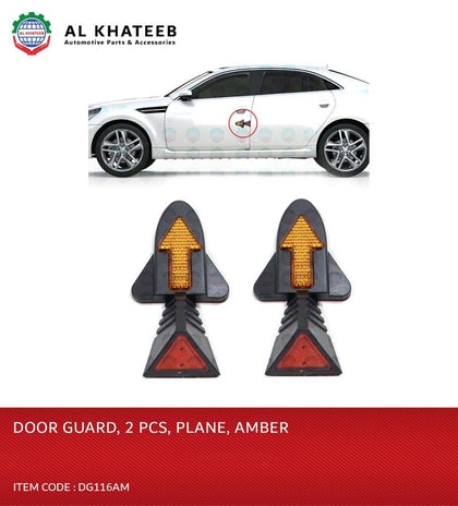 King Tools Universal Car Door Protectors Bump Stop Door Edge Guard Strip Dent Reflectors, Plane Design 2Pcs Amber