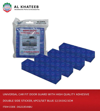 Universal Car Fit Door Guard With High Quality Adhesive Double Side Sticker, 4Pcs/Set Blue 12.5X3X2.5Cm