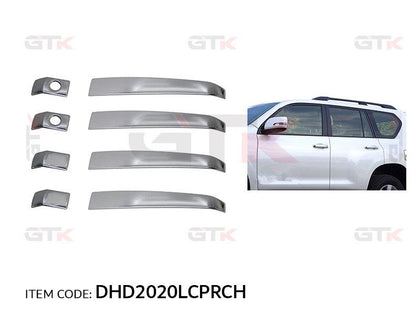 GTK Car Exterior Side Door Handle Cover Door Trim Land Cruiser FJ200/Prado 2016-2022, 8Pcs/Set ABS Chrome