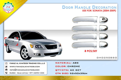 GTK Car Door Handle Cover, Exterior Side Door Trim Sonata 2004-2009, Abs Chrome