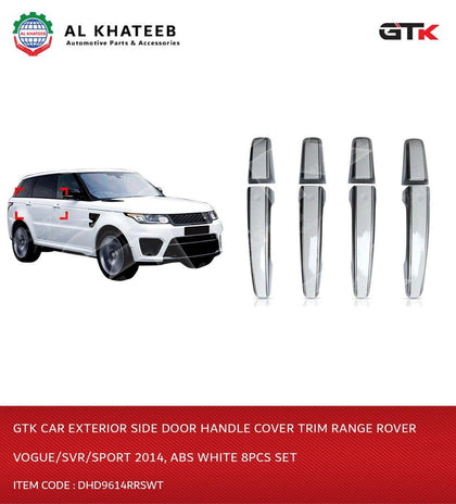 GTK Car Exterior Side Door Handle Cover Trim Range Rover Vogue/Svr/Sport 2014, ABS White 8Pcs Set