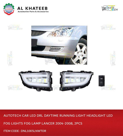 AutoTech Car LED Drl Daytime Running Light Headlight LED Fog Lights Fog Lamp Lancer 2004-2008, 2Pcs