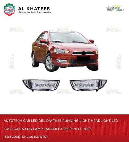 Car LED Drl Daytime Running Light Headlight LED Fog Lights Fog Lamp Lancer Ex 2009-2013, 2Pcs