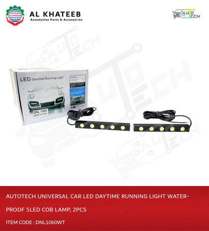 Autotech Universal Car LED Daytime Running Light Waterproof 5LED Cob Lamp, 2Pcs