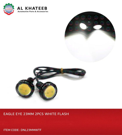 AutoTech Motorcycle Eagle Eye Headlights White Flash Daytime Running Lights Signal Lights Fog Lights, 2Pcs 23Mm