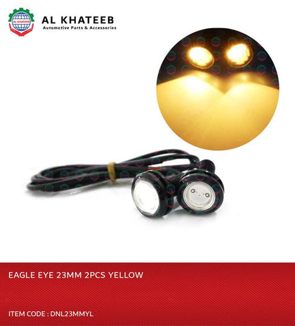 AutoTech Motorcycle Eagle Eye Headlights Yellow Daytime Running Lights Signal Lights Fog Lights, 2Pcs 23Mm