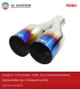 EXHAUST TIPS DOUBLE TUBE  DIA: 57MM(ID)x89MMX2 (OD)x245MM (OL) TITAINUM PLATED