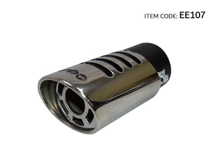Koba Universal Car Auto Exhaust Pipe Tip Rear Tail Throat Muffler Stainless Steel Chrome With Black Line 63*230Mm