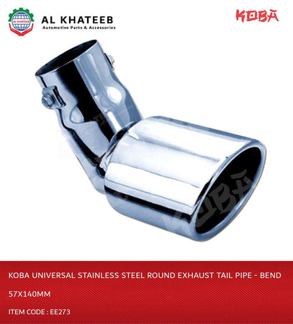 Koba Universal Stainless Steel Round Exhaust Tail Pipe - Bend 57X140Mm