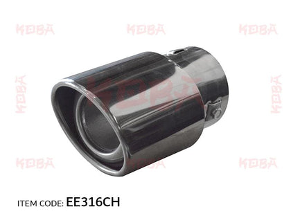 Koba Universal Car Auto Exhaust Pipe Tip Rear Tail Throat Muffler Stainless Steel Wide End Chrome 70*175Mm