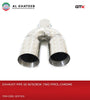 In & Out Dual Universal Stainless Steel Y Pipe Adapter Exhaust Pipe With Screw 76*220Mm, Chrome