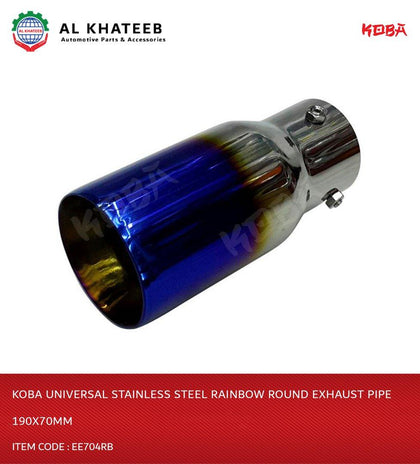 Koba Universal Stainless Steel Rainbow Round Exhaust Pipe 190X70Mm