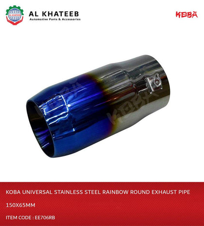 Koba Universal Stainless Steel Rainbow Round Exhaust Pipe 150X65Mm