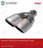 Universal Stainless Steel Bevel Design Exhaust Dual Pipe 220X60Mm, Silver