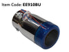 Koba Universal Stainless Steel Round Exhaust Pipe With Bright Blue LED 76X175Mm