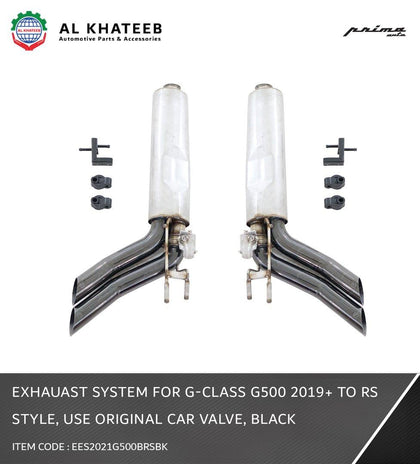 EXHAUAST SYSTEM FOR G-CLASS G500 2019+ TO RS STYLE, SS-304 USE ORIGINAL CAR VALVE BLACK