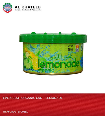 Al Khateeb Everfresh Universal Dashboard Car Perfumes and Air Fresheners - Organic Can Long Lasting, Lemonade/1DB=18 CANS/ 1MCTN =144 CANS