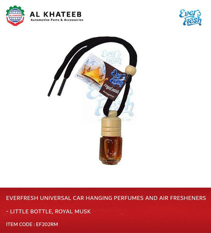 Al Khateeb Everfresh Universal Car Hanging Perfumes And Air Fresheners - Little Bottle, Royal Musk/1Db=42 Pcs/ 1Mctn =294 Btls