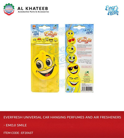 Everfresh Universal Car Hanging Perfumes And Air Fresheners - Emoji Smile, Str/1Db=50 Ppr/ 1Mctn =250 Ppr