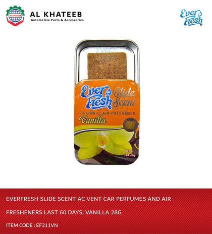 Al Khateeb Everfresh Slide Scent Ac Vent Car Perfumes And Air Fresheners Last 60 Days, Vanilla 28G