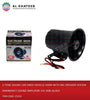 6 Tone Sound Car Siren Vehicle Horn With Mic Speaker System Emergency Sound Amplifier 12V 30W, Black