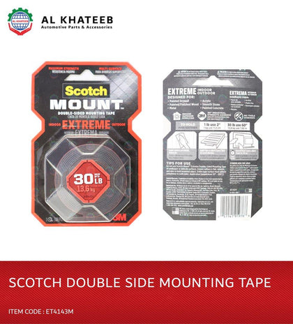 Al Khateeb Scotch Extremely Strong Double-Sided Mounting Tape 1X60In (1.66Yd), Black