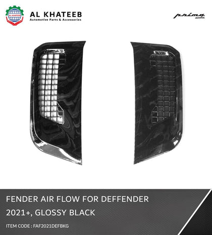 Prima Glossy Black Air Flow For Defender 2021+ 2Pcs/Set