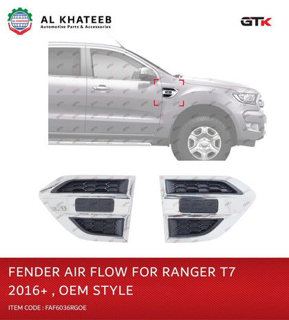 GTK Oem Style Fender Air Flow Side For Ranger T7 2016+
