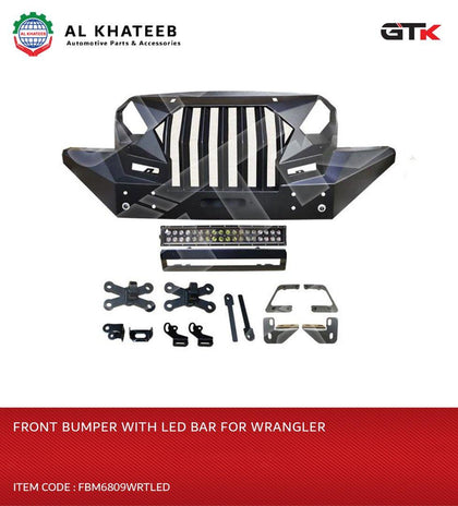 Front Bumper With LED Bar For Wrangler