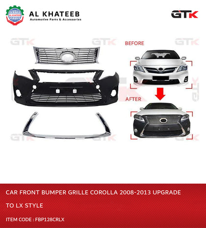 Car Front Bumper Grille Corolla 2008-2013 Upgrade To LX Style