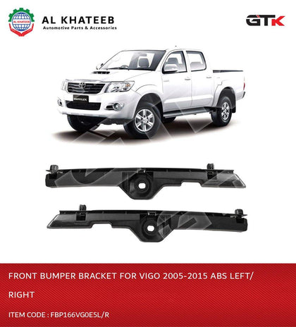 GTK Car Front Bumper Bracket Holder Left Hilux Vigo 2006, ABS Black