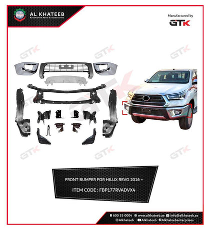 GTK Car Metal Front Bumper For Hilux Revo 2016+