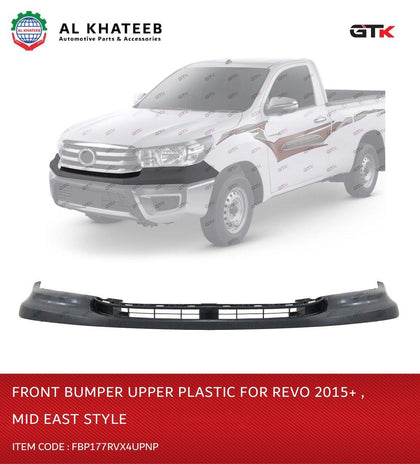 GTK Car Front Bumper Upper Plastic Hilux Revo 2015-2025, Middle Asia Style, Unpainted